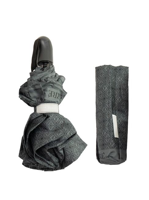 FERRÈ MINI Ombrello pieghevole antivento cravatta grigio 01 - Ombrelli