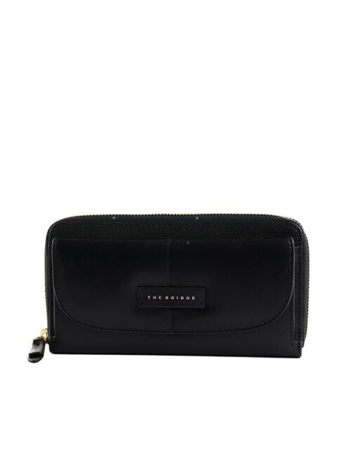THE BRIDGE ELISABETTA Portafoglio grande in  pelle con tasca Nero Oro - Portafogli Donna