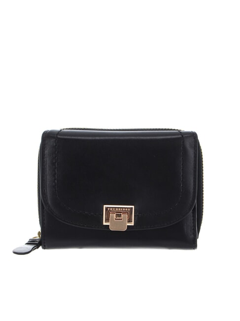 THE BRIDGE FEDERICA Portafoglio piccolo in pelle Nero Oro - Portafogli Donna