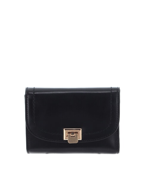 THE BRIDGE FEDERICA Portafoglio medio in pelle Nero Oro - Portafogli Donna