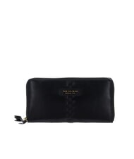 THE BRIDGE FEBE Portafoglio grande zip around in pelle Nero Oro - Portafogli Donna - 1