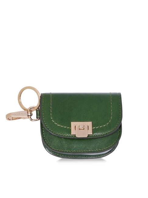 THE BRIDGE FEDERICA Portamonete in pelle con portachiavi verde inglese abb. oro - Portafogli Donna