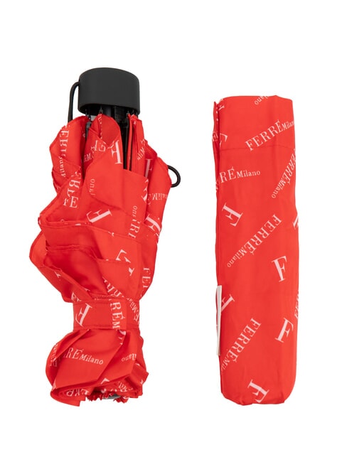 FERRÈ LOGO ALL OVER Mini Ombrello manuale rosso03 - Ombrelli