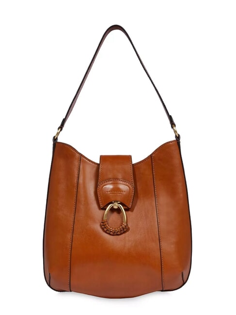 THE BRIDGE ERICA Borsa sacca in pelle cognac/oro - Borse Donna