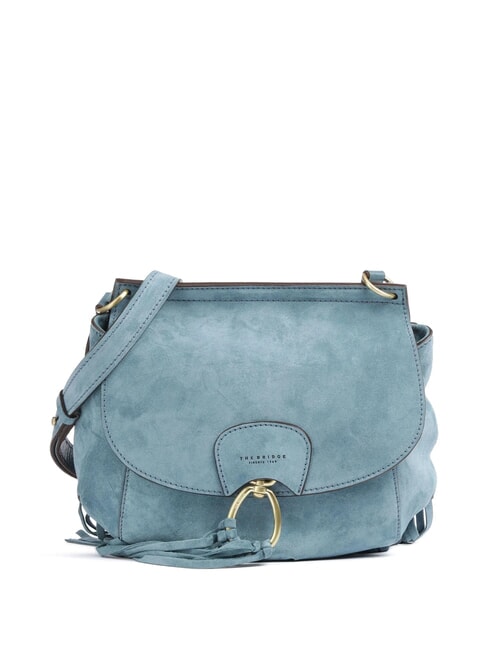 THE BRIDGE ERICA Borsa tracolla in pelle con frange sky with gold - Borse Donna