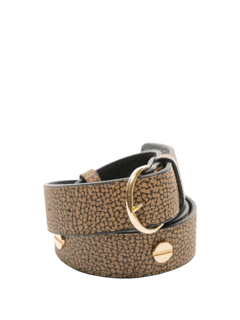 BORBONESE GRAFFITI Cintura con borchiette op naturale/nero - Cinture