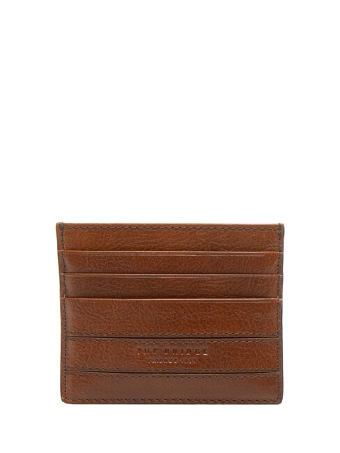 THE BRIDGE CESARE Portacard piatto in pelle Marrone/Palladio           - Portafogli Uomo