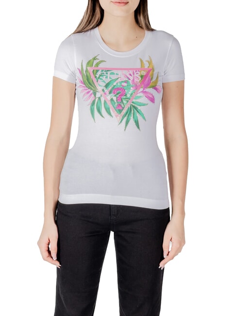 GUESS CN SS LEAF T-shirt a maniche corte purwhite - T-shirt e Top Donna