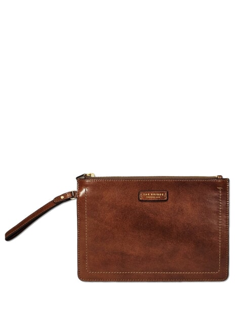 THE BRIDGE FIONA Pochette piatta in pelle con polsierina MARRONE - Borse Donna