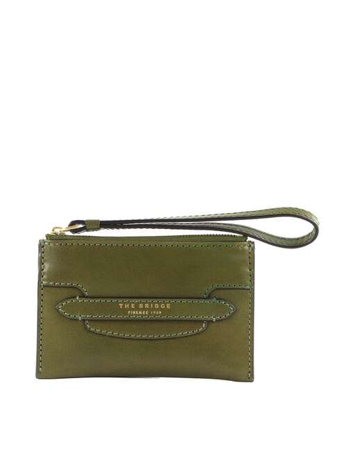 THE BRIDGE LUCREZIA  Bustina in pelle verde fico abb. oro - Borse Donna