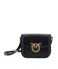 PINKO LOVE BOX Borsa mini in nappa con flap nero-antique gold - Borse Donna - 1