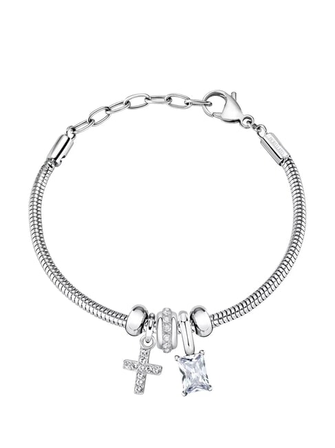MORELLATO DROPS  Bracciale in acciaio con charm cristallo ARGENTO - Bracciali Donna