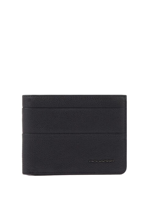 PIQUADRO PAAVO Portafoglio portamonete pelle con flap Nero - Portafogli Uomo