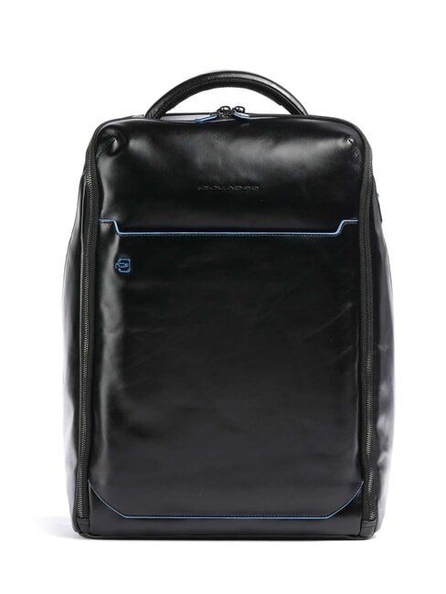 PIQUADRO BLUE SQUARE Zaino in pelle porta pc 15.6" Nero - Zaini da lavoro porta PC