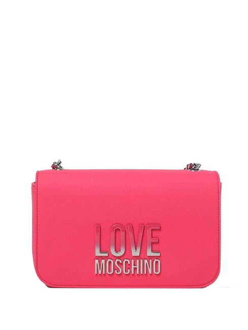 LOVE MOSCHINO LETTERING BICOLOR Borsa a tracolla fuxia - Borse Donna