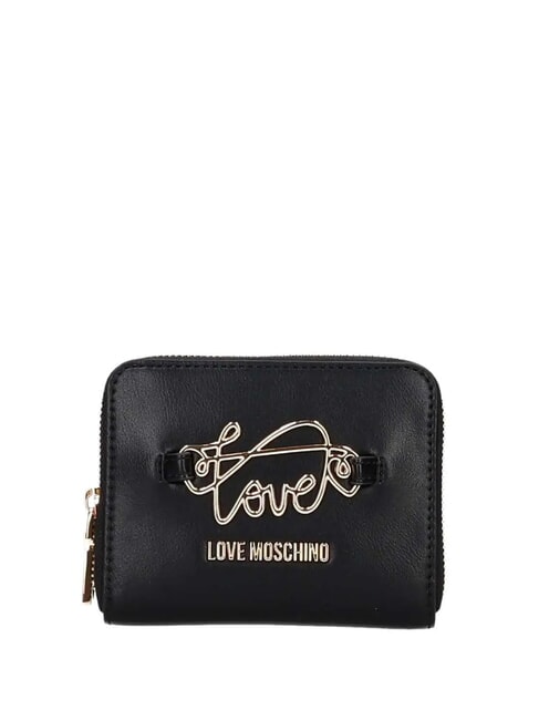 LOVE MOSCHINO LOGO ITALICS Portafoglio zip around Nero - Portafogli Donna