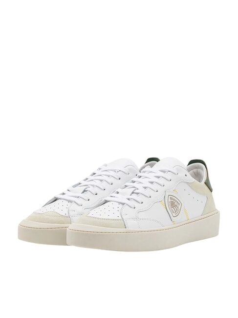 BLAUER STATEN Sneakers in pelle white/green - Scarpe Uomo
