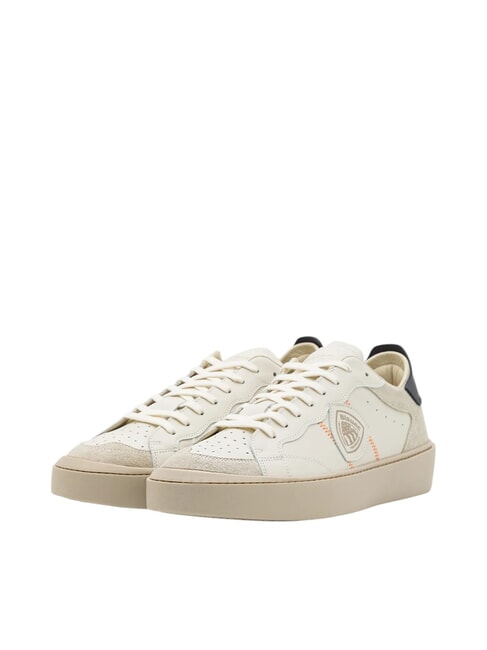 BLAUER STATEN Sneakers in pelle white/navy - Scarpe Uomo