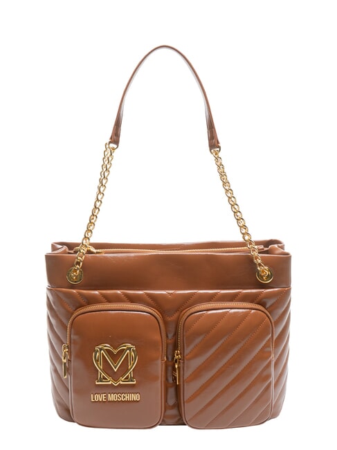 LOVE MOSCHINO CITY POCKETS Borsa shopping trapuntata noce - Borse Donna