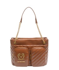 LOVE MOSCHINO CITY POCKETS Borsa shopping trapuntata noce - Borse Donna - 1