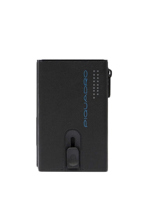 PIQUADRO URBAN Portafoglio in pelle compatto con slider nero grigiongr - Portafogli Uomo