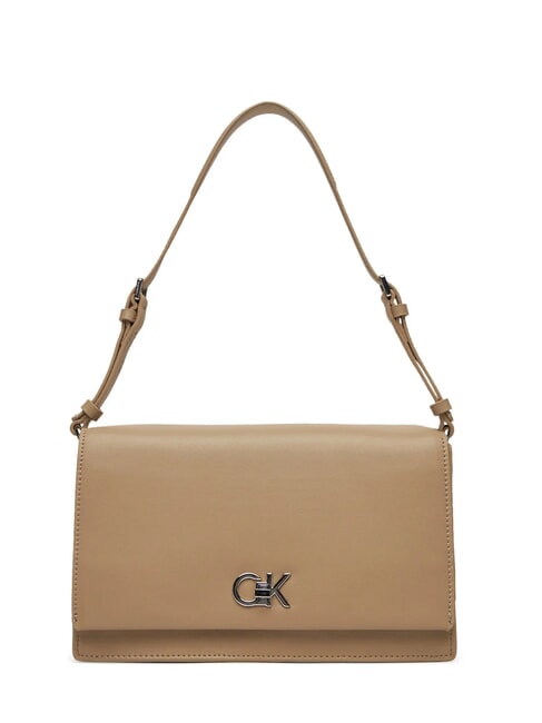 CALVIN KLEIN CK ELONGATED Borsa a spalla con patta crockery - Borse Donna