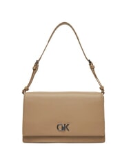 CALVIN KLEIN CK ELONGATED Borsa a spalla con patta crockery - Borse Donna - 1