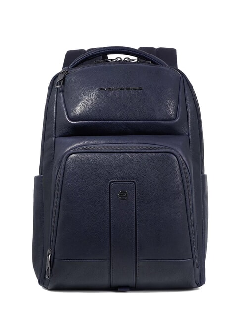 PIQUADRO CARL Zaino porta PC 14", in pelle blu - Zaini da lavoro porta PC