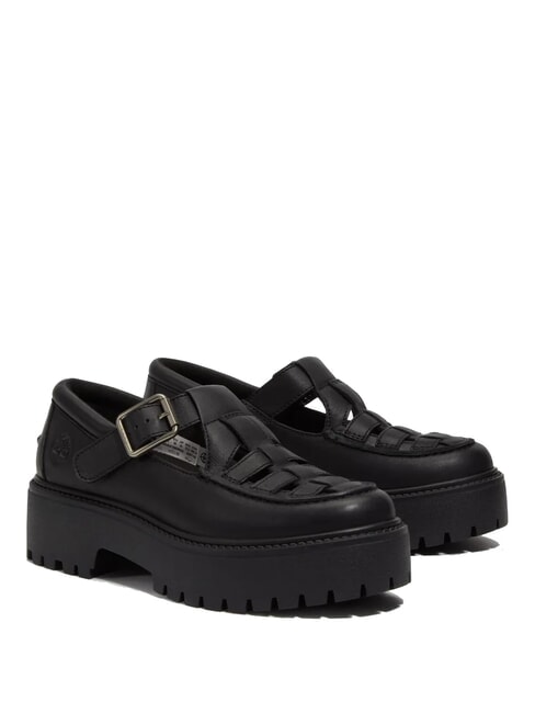 TIMBERLAND STONE STREET BUCKLE Scarpa platform in pelle black full grain - Scarpe Donna