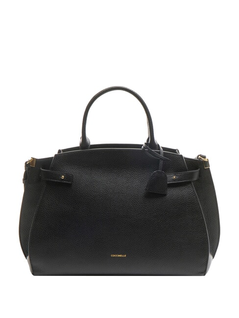 COCCINELLE KLICHE Borsa a mano in pelle martellata Nero - Borse Donna