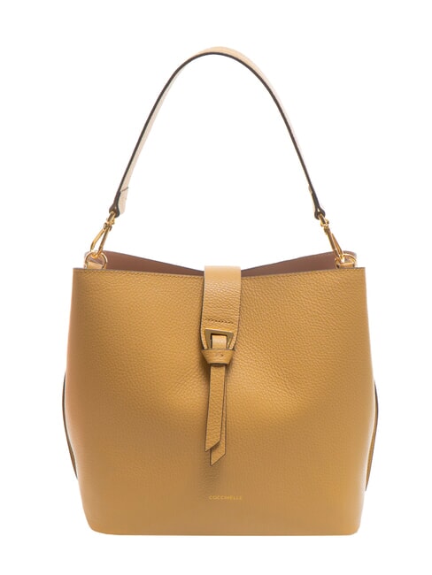 COCCINELLE ALBA Borsa a spalla in pelle martellata fresh beige - Borse Donna