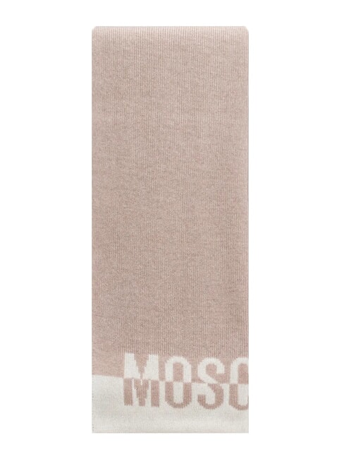 MOSCHINO BICOLOR Sciarpa con logo beige - Sciarpe