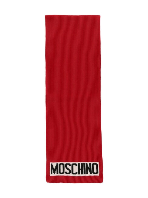 MOSCHINO LOGO Sciarpa a costine rosso - Sciarpe