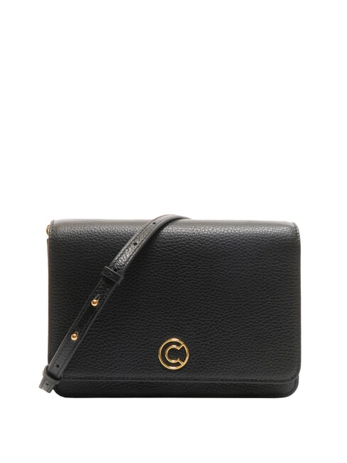 COCCINELLE TULIP Borsa in pelle martellata con flap  Nero - Borse Donna