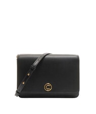 COCCINELLE TULIP Borsa in pelle martellata con flap  Nero - Borse Donna - 1