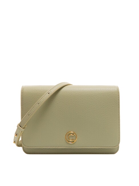 COCCINELLE TULIP Borsa in pelle martellata con flap  celadon green - Borse Donna