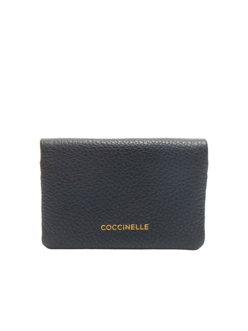 COCCINELLE SOFTY Portacarte in pelle martellata midnight blue - Portafogli Donna
