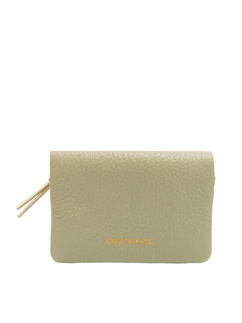 COCCINELLE SOFTY Portacarte in pelle martellata celadon green - Portafogli Donna