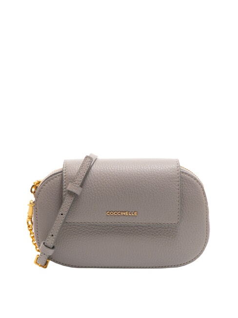 COCCINELLE FAINT Borsa mini in pelle martellata light grey - Borse Donna