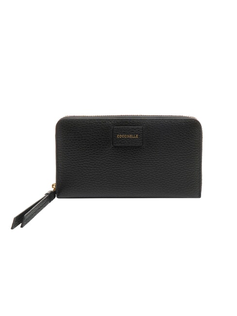COCCINELLE VOILE Portafoglio grande zip around in pelle Nero - Portafogli Donna