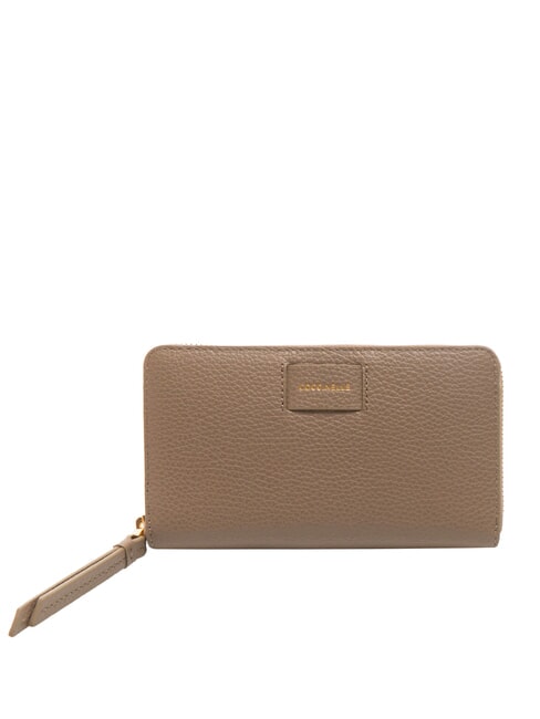 COCCINELLE VOILE Portafoglio grande zip around in pelle warm taupe - Portafogli Donna