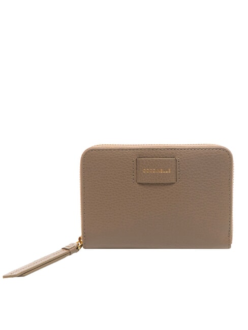 COCCINELLE VOILE Portafoglio medio zip around in pelle warm taupe - Portafogli Donna