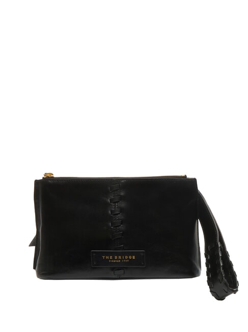 THE BRIDGE FEBE Beauty in pelle con intrecci Nero Oro - Beauty Case