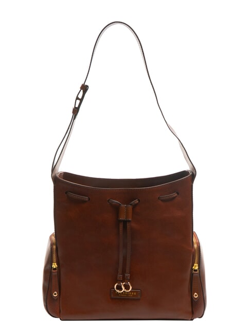 THE BRIDGE CARLOTTA Borsa sacca in pelle con tasche MARRONE - Borse Donna