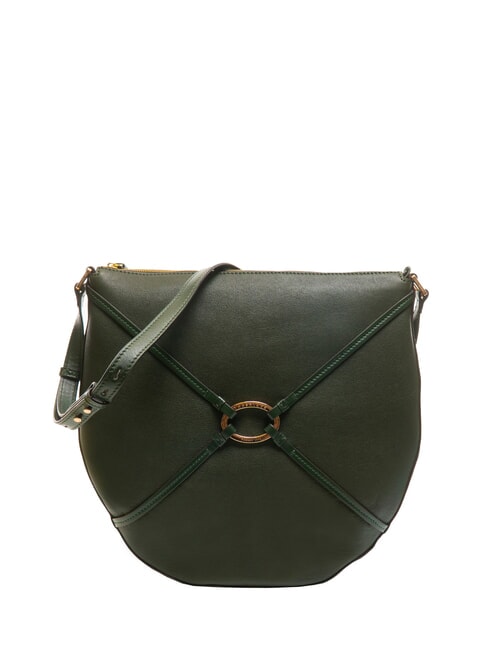 THE BRIDGE AMELIA Borsa a spalla in pelle derby green abb. oro - Borse Donna