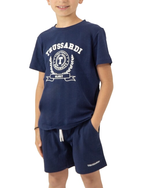 TRUSSARDI TOPALA Set t-shirt e bermuda sea blue/sea blue - Tute bambini