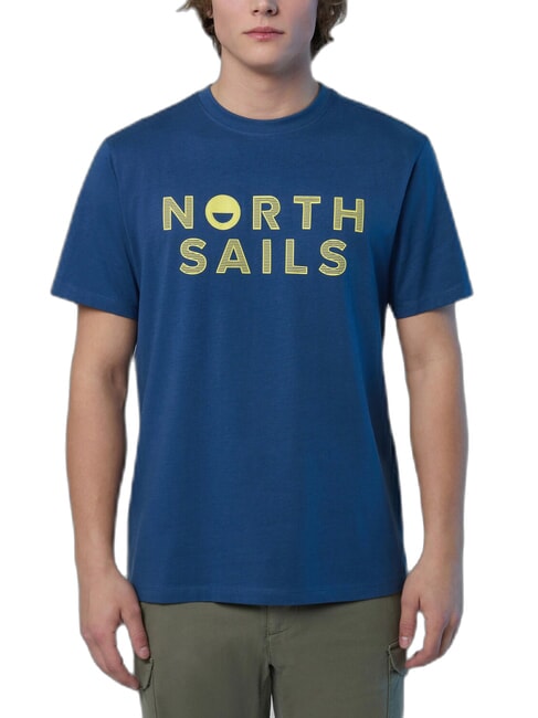NORTH SAILS LINE PRINT T-shirt in cotone maxi stampa dark denim - T-shirt Uomo