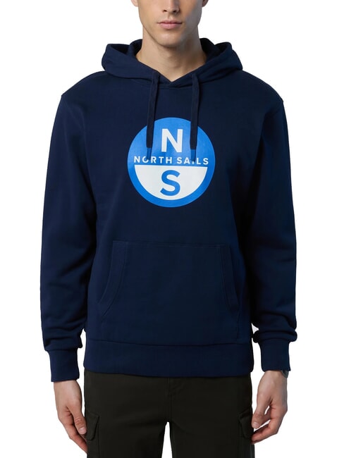 NORTH SAILS GRAPHIC Felpa in cotone con cappuccio navy blue - Felpe Uomo