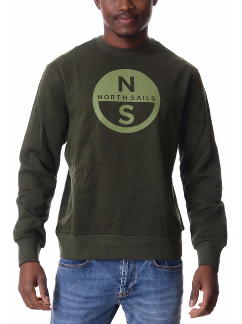 NORTH SAILS GRAPHIC Felpa girocollo in cotone forest green - Felpe Uomo