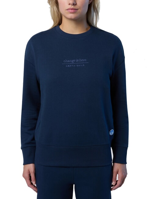 NORTH SAILS BASIC Felpa girocollo in cotone navy blue - Felpe Donna